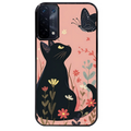 Coque noire taperso pour OPPO A54 et A74 5G avec motif chat papillon 2 protection antichoc personnalisée
