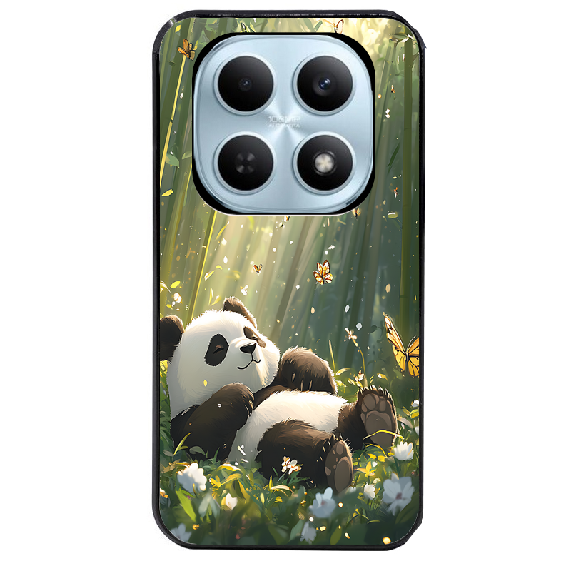 Coque noire taperso pour POCO M8 5G et PRO 5G avec motif panda bambou protection antichoc personnalisée
