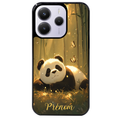 Coque noire taperso pour Redmi Note 14 et PRO PLUS 4G 5G avec motif panda et papillon personnalisee protection antichoc personnalisée