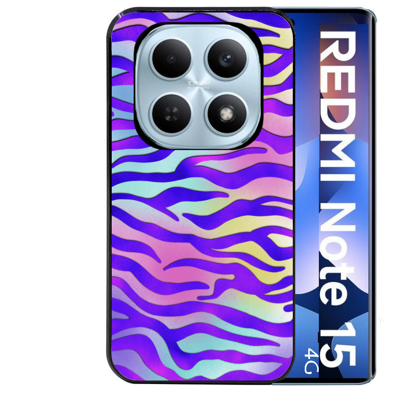 Coque noire taperso pour Redmi Note 15 et PRO PLUS 4G 5G avec motif zebre color protection antichoc personnalisée