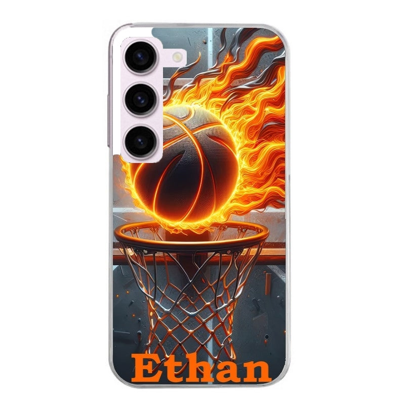 Coque taperso pour Galaxy A13 4G et 5G A23 A53 avec motif basket flamme personnalisee protection antichoc personnalisée