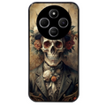 Coque noire taperso pour POCO C75 avec motif tete de mort chapeau protection antichoc personnalisée