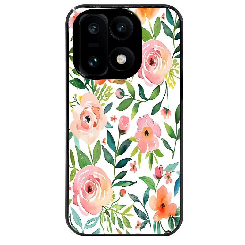 Coque noire taperso pour OnePlus 15 avec motif fleur des champs protection antichoc personnalisée