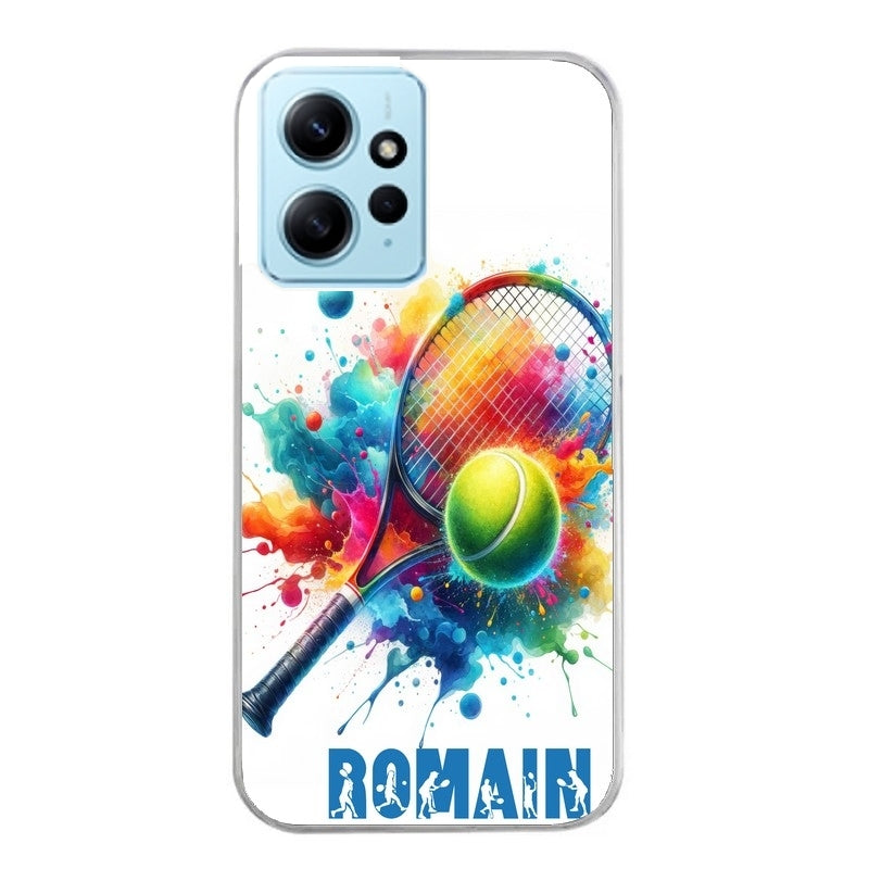 Coque taperso pour POCO X5 5G avec motif tennis raquette personnalisee protection antichoc personnalisée