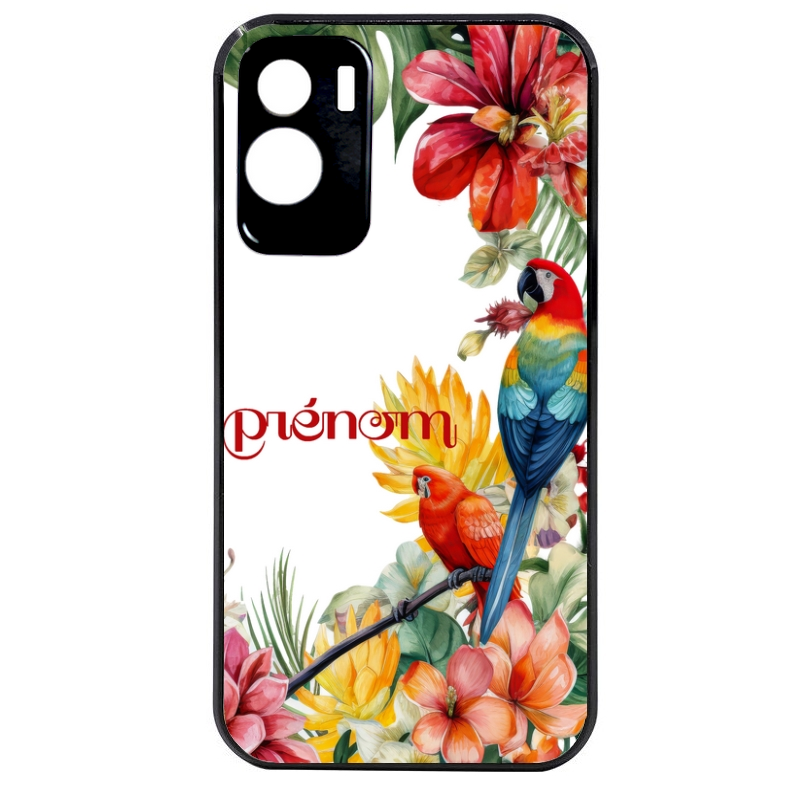 Coque noire taperso pour Honor 70 LITE 90 et LITE avec motif perroquet personnalisee protection antichoc personnalisée