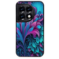 Coque noire taperso pour OnePlus 11 et 12 avec motif tropical violet et des fleurs protection antichoc personnalisée