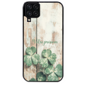 Coque noire taperso pour galaxy A22 A32 A52 A52S 4G 5G  avec motif bois et trefle personnalisee protection antichoc personnalisée