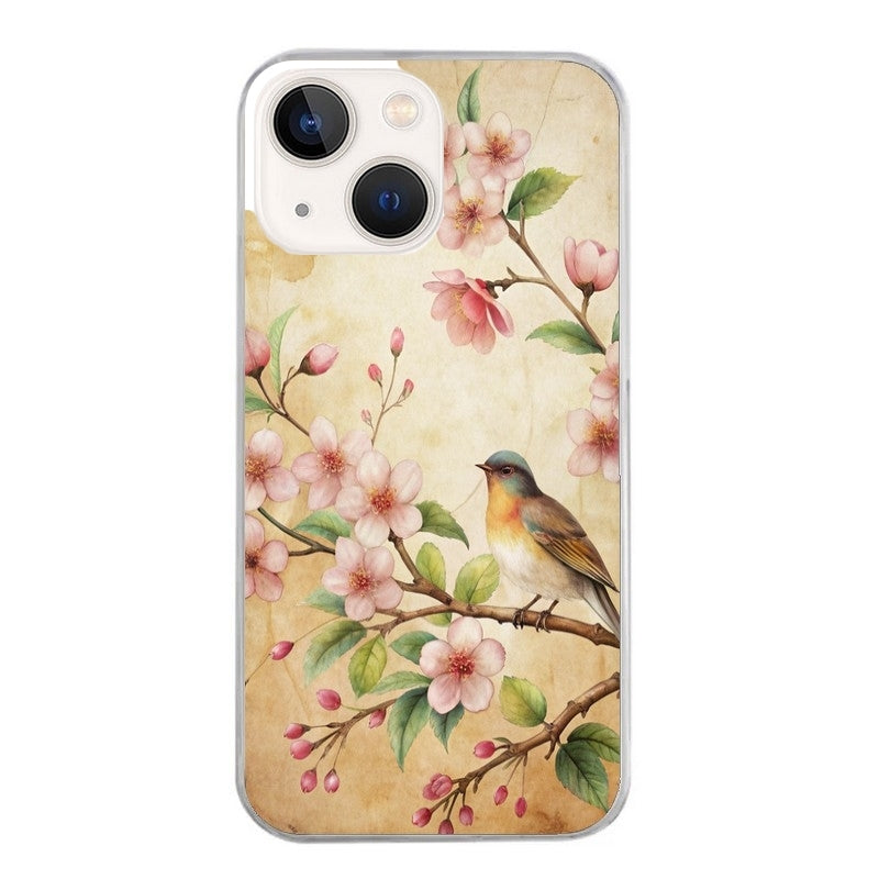 Coque taperso pour Iphone 12 et PRO MINI PRO MAX avec motif fleur et colibri protection antichoc personnalisée