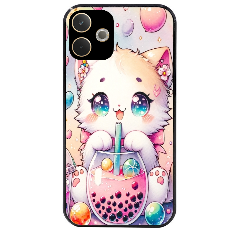 Coque noire taperso pour OPPO A5 PRO 4G et 5G avec motif chat bubble style manga protection antichoc personnalisée