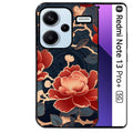Coque noire taperso pour Redmi Note 13 PRO PLUS 5G avec motif fleur japan protection antichoc personnalisée