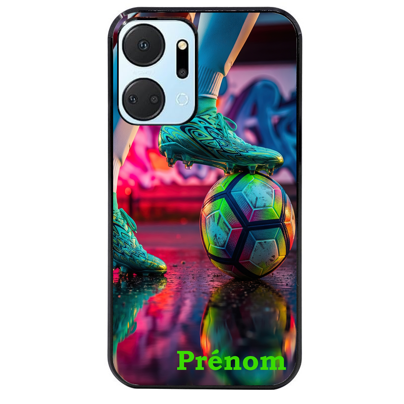 Coque noire taperso pour Honor X7A avec motif foot controle personnalisee protection antichoc personnalisée