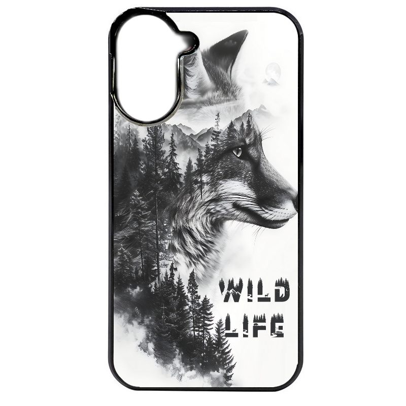 Coque noire taperso pour POCO C71 4G avec motif renard fox wild protection antichoc personnalisée