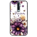 Coque noire taperso pour OPPO Reno 2 et 2Z avec motif fleur violette personnalisee protection antichoc personnalisée