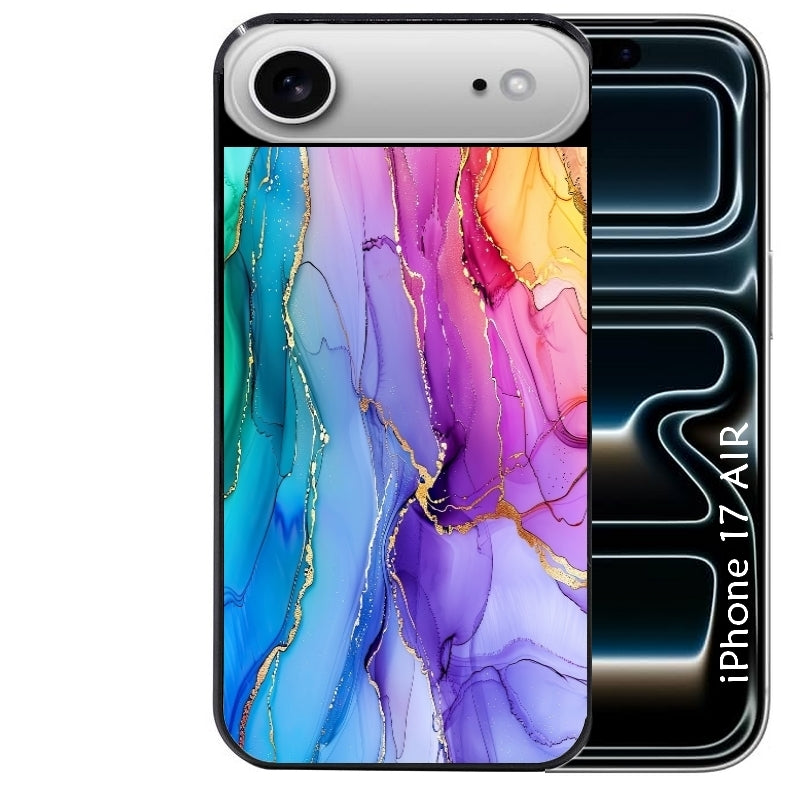 Coque noire taperso pour Iphone 17 17E AIR MAX PRO avec motif marbre tie dye protection antichoc personnalisée