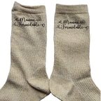 Chaussettes paillettes doré motif maman formidable