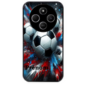 Coque noire taperso pour POCO C75 avec motif foot tricolore personnalisee protection antichoc personnalisée