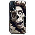 Coque noire taperso pour OPPO A16 et A16S avec motif tete de mort smile protection antichoc personnalisée