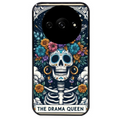 Coque noire taperso pour Redmi A3 avec motif tete de mort drama queen protection antichoc personnalisée
