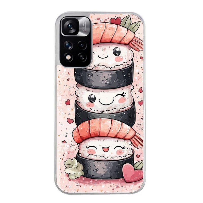 Coque taperso pour Redmi Note 11 4G PRO 5G 11S avec motif sushi kawai anime protection antichoc personnalisée