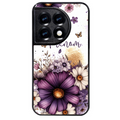 Coque noire taperso pour OnePlus 11 et 12 avec motif fleur violette personnalisee protection antichoc personnalisée