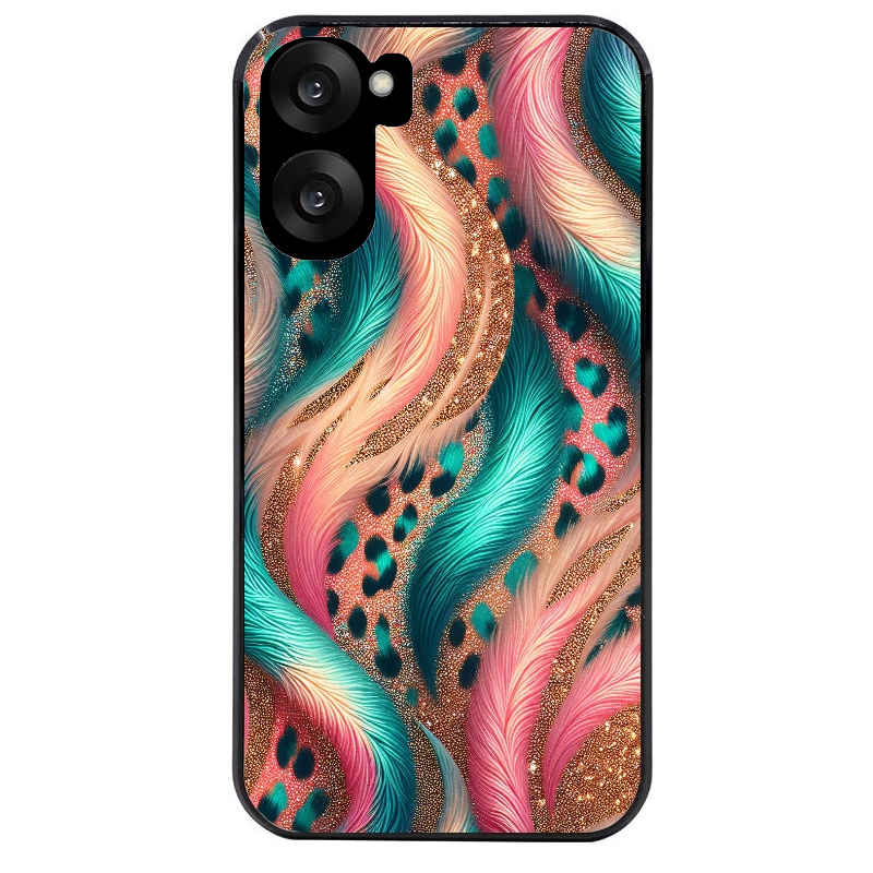 Coque noire taperso pour OnePlus Nord CE5 avec motif effet fourrure leopard 2 protection antichoc personnalisée