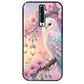 Coque noire taperso pour OPPO Reno 2 et 2Z avec motif chouette cerisier protection antichoc personnalisée
