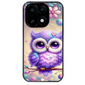 Coque noire taperso pour OnePlus 15 avec motif chouette violette protection antichoc personnalisée