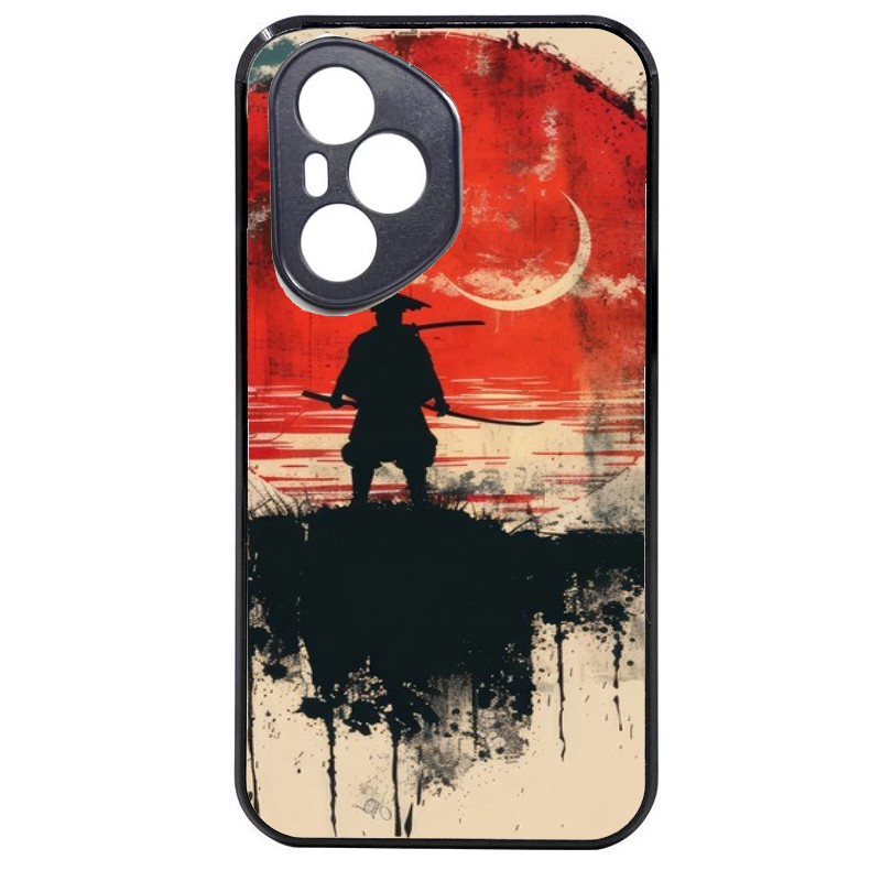 Coque noire taperso pour Honor 400 et Lite Pro Smart avec motif samourai rouge protection antichoc personnalisée