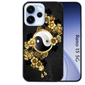 Coque noire taperso pour OPPO Reno 15 et F FS 5G avec motif yin yang et fleur protection antichoc personnalisée