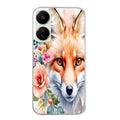 Coque taperso pour POCO C65 4G avec motif renard fox et fleurs protection antichoc personnalisée