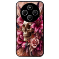 Coque noire taperso pour POCO C75 avec motif tete de mort skull plume protection antichoc personnalisée
