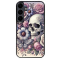 Coque noire taperso pour galaxy A06 A16 A26 A36 A56 avec motif tete de mort pastel protection antichoc personnalisée