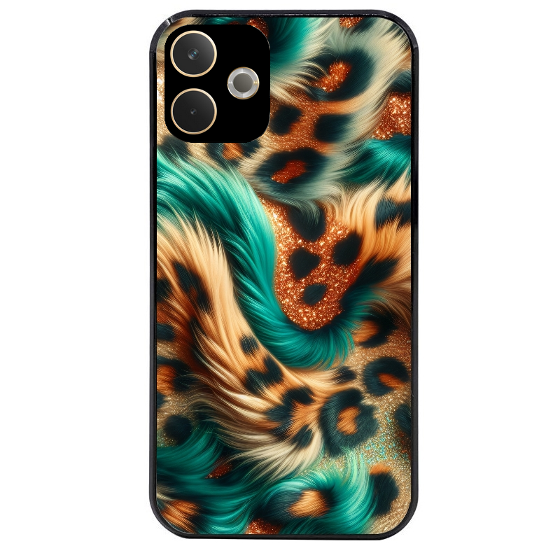 Coque noire taperso pour OPPO A5 PRO 4G et 5G avec motif effet fourrure leopard 3 protection antichoc personnalisée