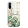 Coque taperso pour Redmi Note 10 4G 5G PRO 10S avec motif bois et trefle personnalisee protection antichoc personnalisée