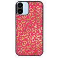 Coque noire taperso pour Redmi A1 et A2 avec motif leopard fuschia protection antichoc personnalisée