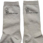 Chaussettes paillettes crème motif lumineuse