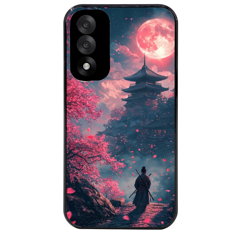 Coque noire taperso pour OnePlus Nord 5 avec motif samourai cerisier protection antichoc personnalisée