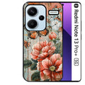 Coque noire taperso pour Redmi Note 13 PRO PLUS 5G avec motif bois et papillon 3 protection antichoc personnalisée