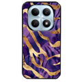 Coque noire taperso pour POCO M8 5G et PRO 5G avec motif zebre violet protection antichoc personnalisée