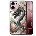 Coque noire taperso pour OPPO A6 PRO 4G et 5G avec motif dragon japan protection antichoc personnalisée