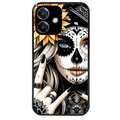 Coque noire taperso pour OPPO A40 avec motif tete de mort tatoo protection antichoc personnalisée