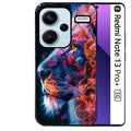 Coque noire taperso pour Redmi Note 13 PRO PLUS 5G avec motif lion fluo protection antichoc personnalisée