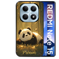 Coque noire taperso pour Redmi Note 15 et PRO PLUS 4G 5G avec motif panda et papillon personnalisee protection antichoc personnalisée