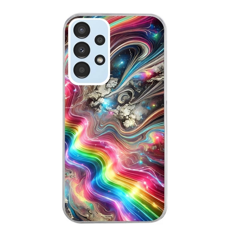 Coque taperso pour Galaxy A13 4G et 5G A23 A53 avec motif marbre arc en ciel protection antichoc personnalisée