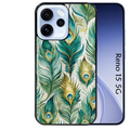 Coque noire taperso pour OPPO Reno 15 et F FS 5G avec motif paon plumes protection antichoc personnalisée