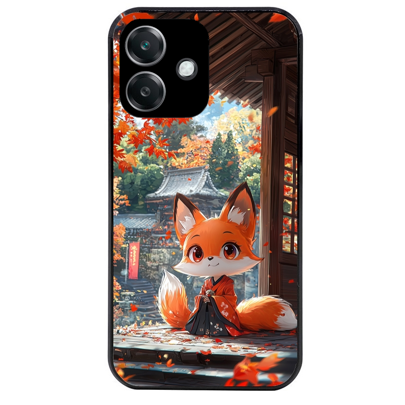 Coque noire taperso pour OPPO A40 avec motif renard et fox anime protection antichoc personnalisée