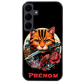 Coque noire taperso pour galaxy A06 A16 A26 A36 A56 avec motif chat carpe koii japan personnalise protection antichoc personnalisée