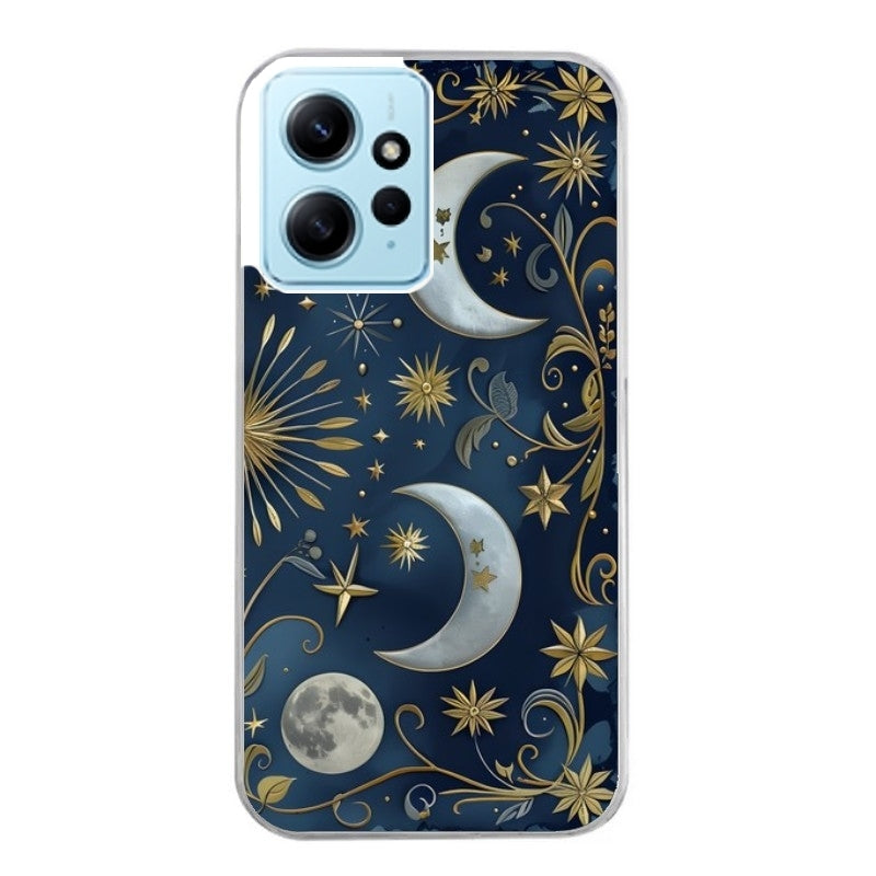 Coque taperso pour Redmi Note 12 4G 5G PRO 4G avec motif lune astre protection antichoc personnalisée