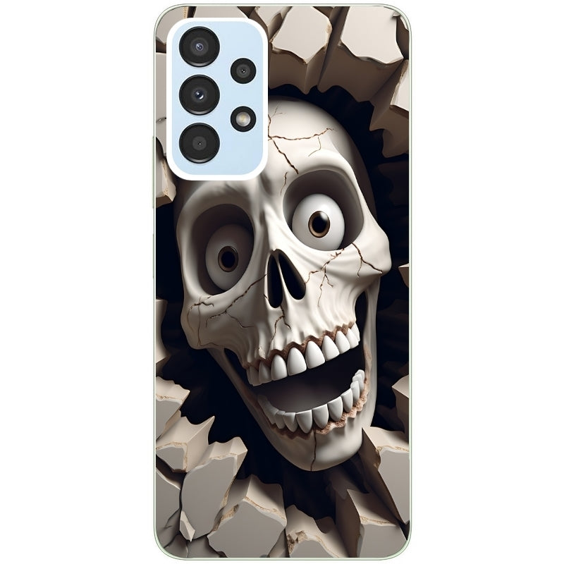 Coque taperso pour Galaxy A13 4G et 5G A23 A53 avec motif tete de mort smile protection antichoc personnalisée