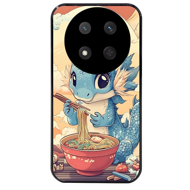 Coque noire taperso pour Magic 7 LITE et PRO avec motif dragon ramen 2 protection antichoc personnalisée